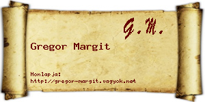 Gregor Margit névjegykártya